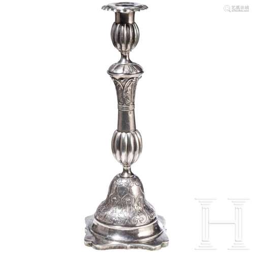 A Russian (Ukraine) silver candlestick, Schytomyr, 1867