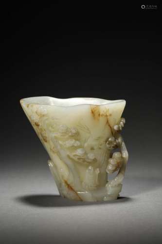 A QING WHITE JADE CUP