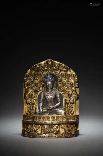 A CHINESE GILT-BRONZE FIGURE  OF STATUE