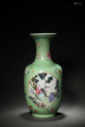 A QING JIAQING PERIOD WUCAI 'FIGURAL' VASE