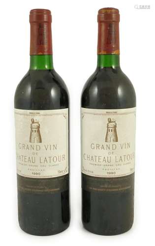 Two bottles of 75cl Grand Vin de Chateau Latour Premier Gran...