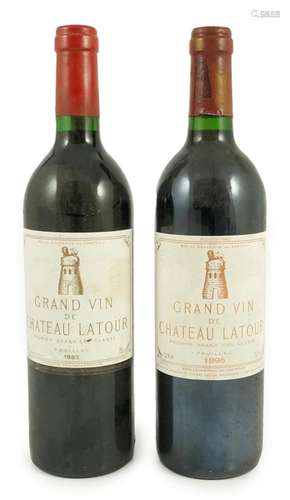 A bottle of 75cl Grand Vin de Chateau Latour 1983 and anothe...