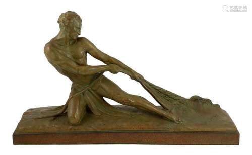 Ugo Cipriani (1887-1960). An Art Deco bronzed terracotta fig...