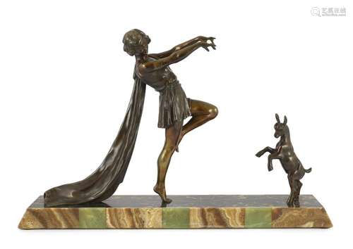 Emile Carlier (1849-1927). A French Art Deco bronze and marb...