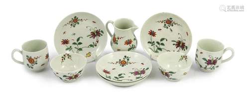 A Worcester ‘Honeysuckle’ pattern part tea and coffee set, c...