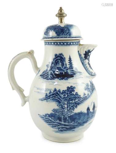 A Chinese blue and white jug and cover, Qianlong period, lat...