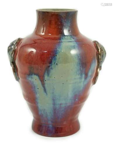 A Chinese Jun imitation flambé-glazed vase, Yongzheng four c...