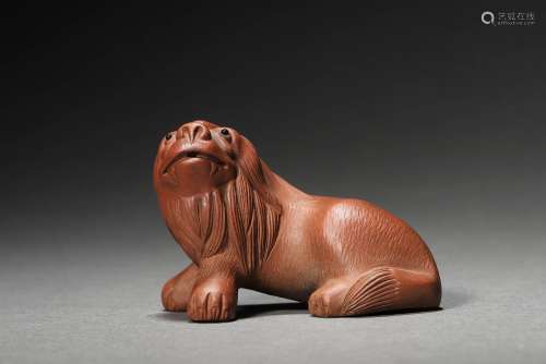 A CHINESE XIYING CLAY LION