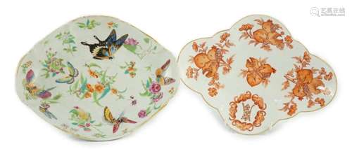 A Chinese famille rose 'butterfly and flowers' dish,...