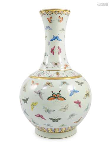 A Chinese famille rose ‘butterfly’ vase, Guangxu mark