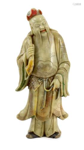 A Chinese soapstone figure of Shouxing, 18th century, small ...