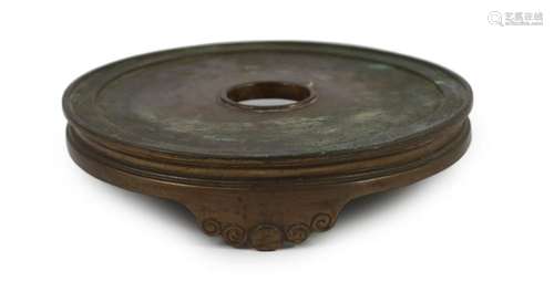 A large Chinese patinated bronze censer stand, 17th/18th cen...