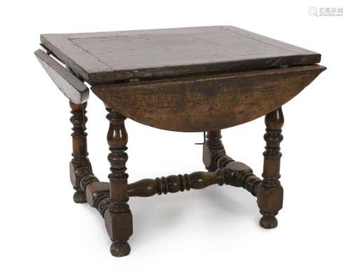 A late 17th century Spanish walnut dining table, 100 x 83cm ...