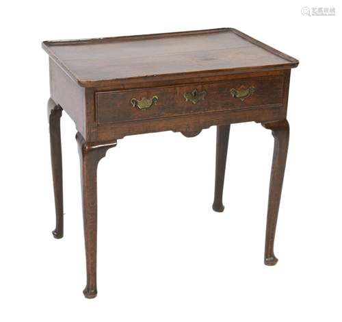 A George II oak side table, c.1750, width 71cm, depth 48cm, ...