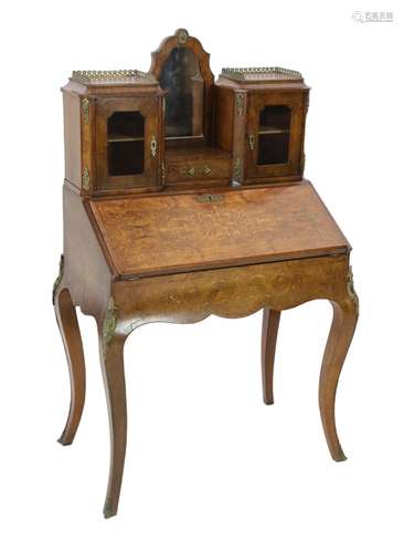 A Victorian marquetry inlaid walnut bonheur du jour, width 8...