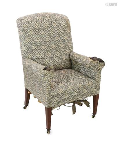 A late Victorian Howard & Sons armchair, width 80cm, dep...