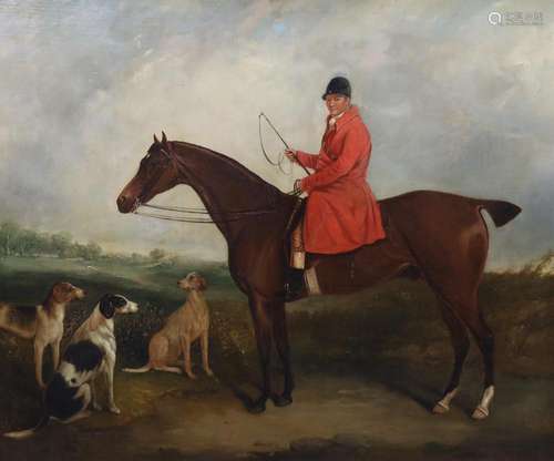 Circle of John Ferneley Snr (1762-1860), A huntsman and houn...