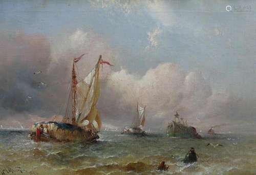 Clifford Montague (British, 1845-1901), Hay barges off the c...