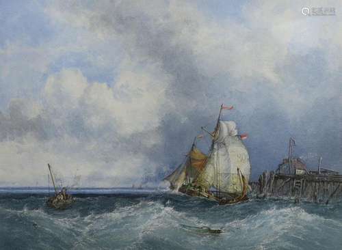 James Webb (English, 1825-1895), 'Off Dunkerque', wa...