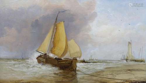 James Webb (British, 1825-1895), 'Putting to sea', o...