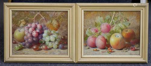 Charles Archer (British, 1855-1931), Still lifes of plums, a...