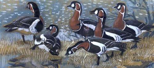 Charles Frederick Tunnicliffe (English, 1901-1979), Geese on...