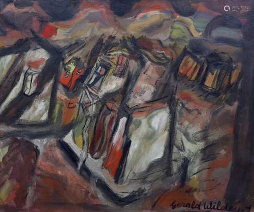 Gerald Wilde (1905-1986), ‘Street Scene (2)’, oil on canvas,...