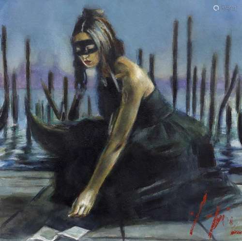 Fabian Perez (Argentinian, b.1967), 'Venice', waterc...