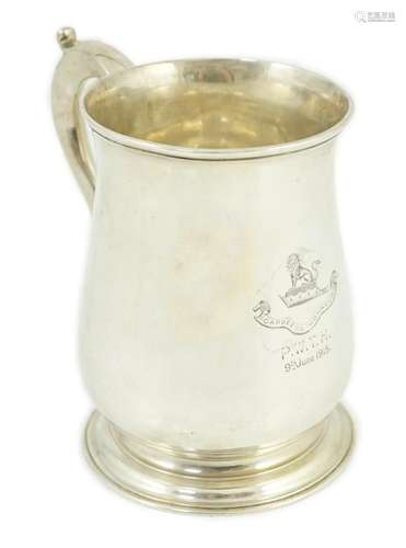 A George II silver baluster mug, by Edward Aldridge I