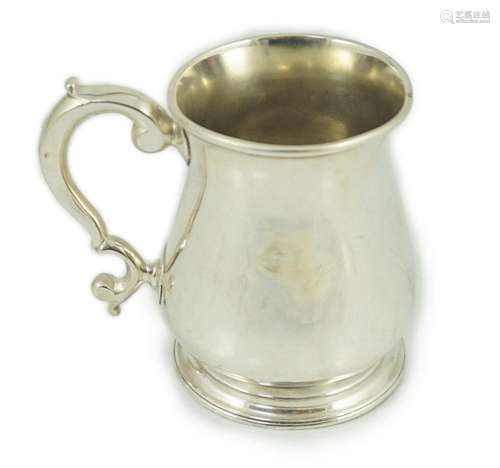 A George II silver baluster small mug, by Richard Bayley