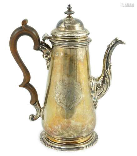 A George II silver coffee pot, by Thomas Whipham