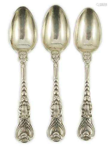 A set of three late George III Paul Storr silver Coburg patt...