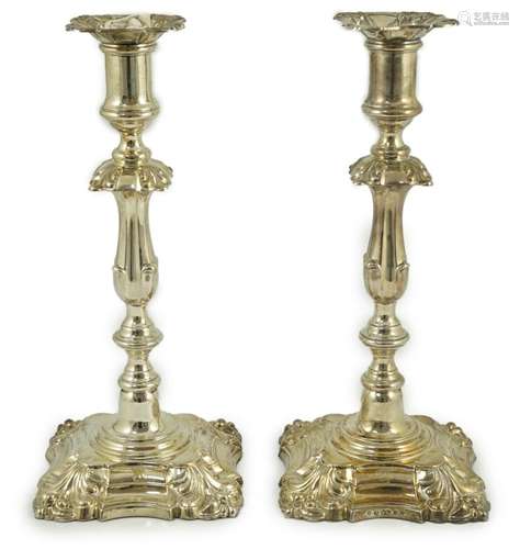 A pair of Victorian silver mounted candlesticks, by Frederic...