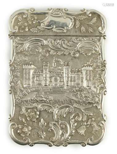 An early Victorian silver 'castle top' card case by ...