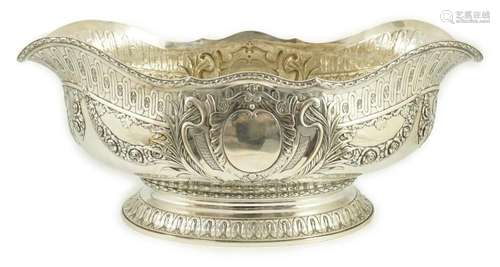 A large early 20th century Danish silver oval punch bowl, by...