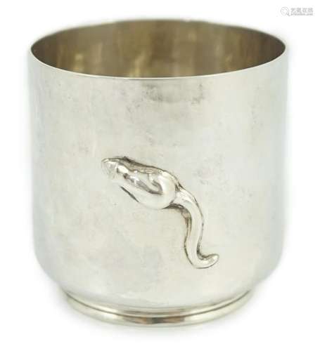 An Elizabeth II Guild of Handcrafts planished silver beaker,...