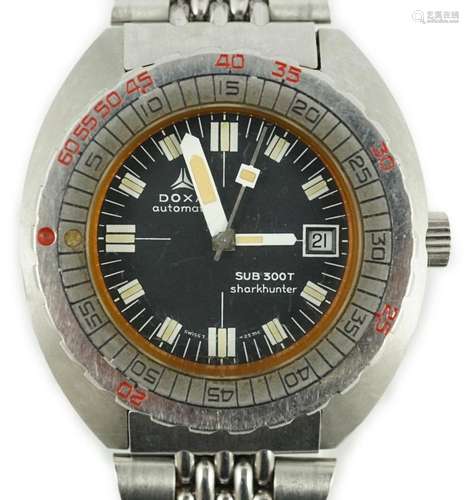 A gentleman's 1970's stainless steel Doxa Sharkhunte...