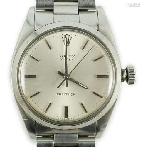 A gentleman's early 1980's stainless steel Rolex Oys...