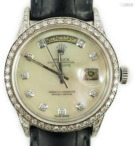 A gentleman's 1980's 18k white gold Rolex Oyster Per...