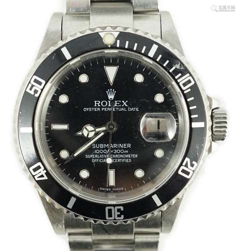 A gentleman's mid 1980's stainless steel Rolex Subma...