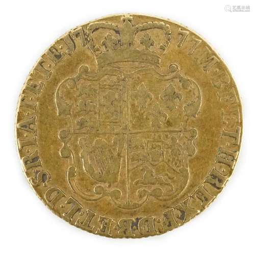 A George III gold guinea 1777, F