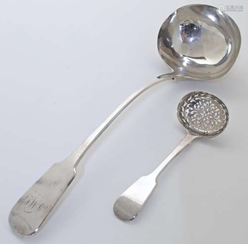 A George IV silver fiddle pattern ladle, London, 1821, Richa...