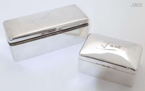 Two silver cigarette boxes, comprising: a Victorian example ...