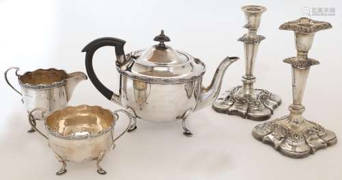 A silver three-piece tea set, Sheffield, 1931-32, Roberts &a...