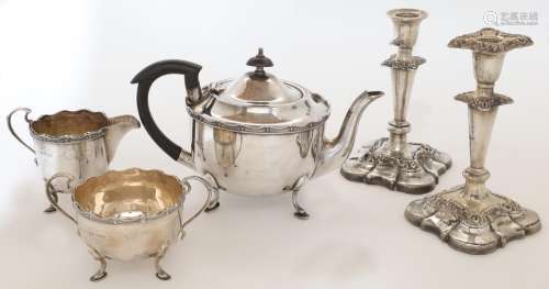 A silver three-piece tea set, Sheffield, 1931-32, Roberts &a...