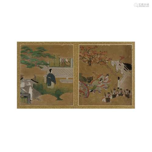 Japanese School, Edo period, 19th century, performers and mu...