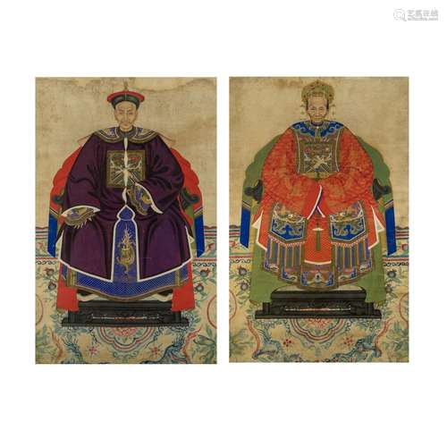 Chinese School, Qing dynasty, 19th century, Ancestor portrai...