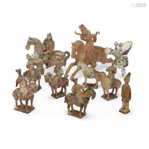 A group of early Chinese pottery, Tang dynasty, comprising: ...