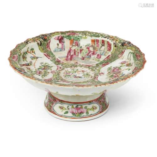 A Chinese Canton famille rose tazza, Qing dynasty, 19th cent...