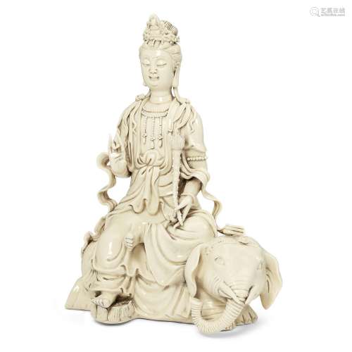 A Chinese blanc-de-chine figure of Guanyin, early 20th centu...